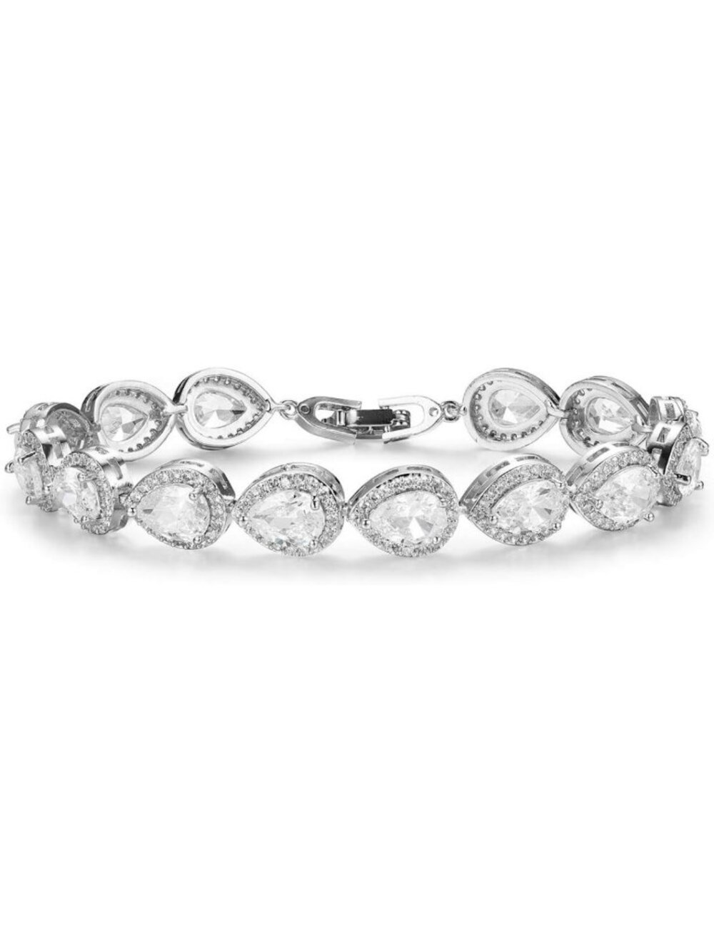 Elegant Teardrop Crystal Rhinestone Tennis Bracelet for Weddings & Prom Jewelry